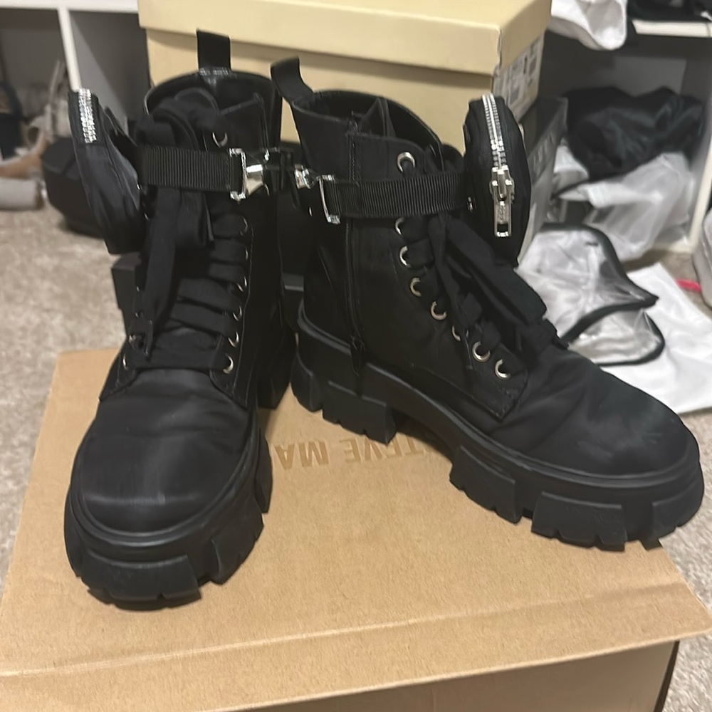 Steve Madden nylon combat boots size:5.5